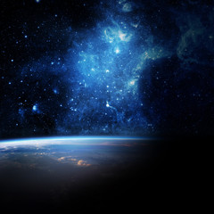 Earth and galaxy. © Tryfonov
