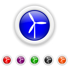 Windmill icon - six colours set vector