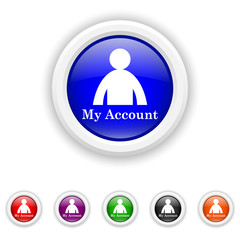 My account icon - six colours set vector