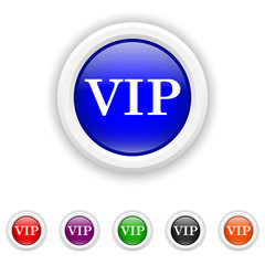 VIP icon - six colours set vector