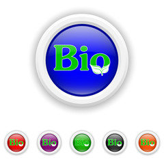 Bio icon - six colours set vector