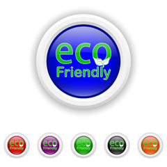 Eco Friendly icon - six colours set vector