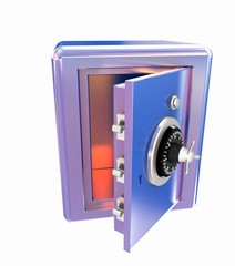 Security metal safe with empty space inside