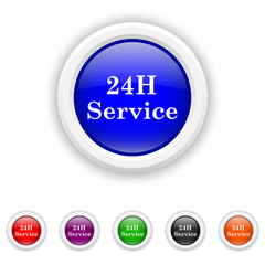 24H Service icon - six colours set vector