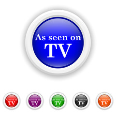 As seen on TV icon - six colours set vector