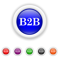 B2B icon - six colours set vector