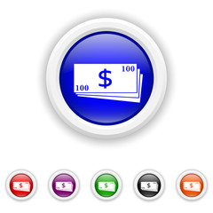 Money icon - six colours set vector