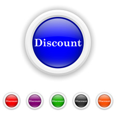 Discount icon - six colours set vector