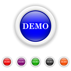 Demo icon - six colours set vector