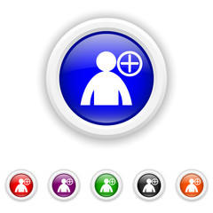 Add friend icon - six colours set vector