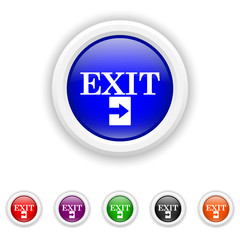 Exit icon - six colours set vector