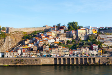 Fototapeta na wymiar Ribeyr's region in Porto, Portugal, early in the morning