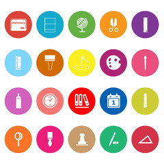 General stationary flat icons on white background