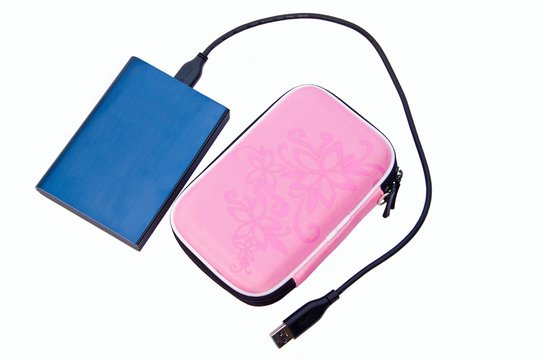 Black External Hard Disk And Case