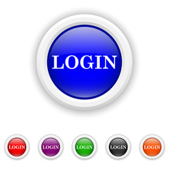 Login icon - six colours set vector