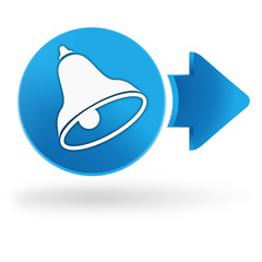 cloche sur symbole web bleu