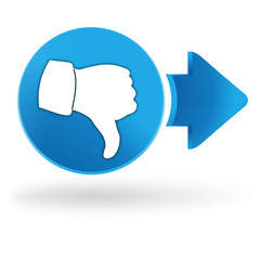 pouce baissé sur symbole web bleu