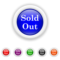 Sold out icon - six colours set vector