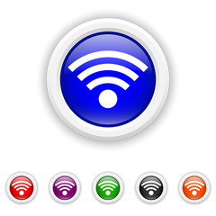 Wireless sign icon - six colours set vector