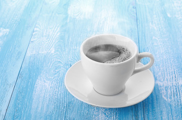coffee cup with space on the wooden table