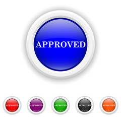 Approved icon - six colours set vector