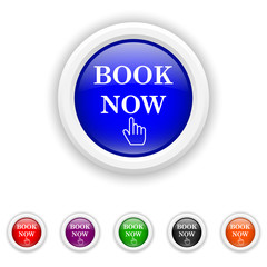 Book now icon - six colours set vector