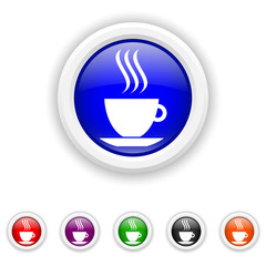 cup icon - six colours set vector