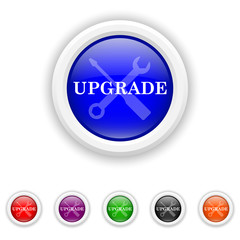 Upgrade icon - six colours set vector