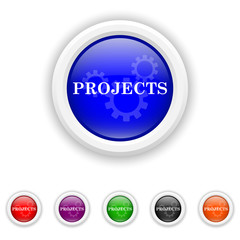 Projects icon - six colours set vector