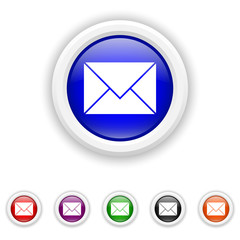 E-mail icon - six colours set vector
