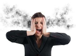 Stressed buinesswoman