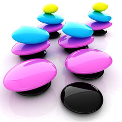 Colorfull spa stones. 3d icon