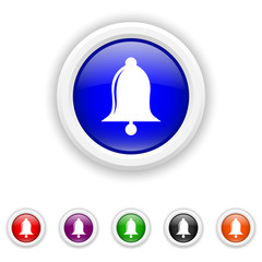 Bell icon - six colours set vector