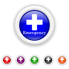 Emergency icon - six colours set vector
