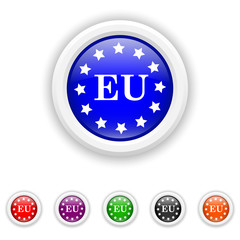 European union icon - six colours set vector