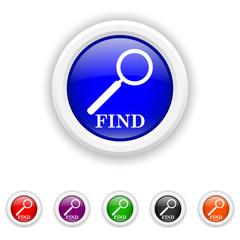 Find icon - six colours set vector