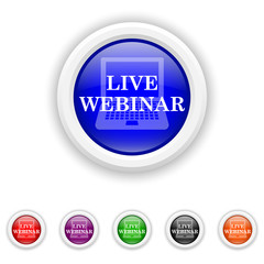 Live webinar icon - six colours set vector