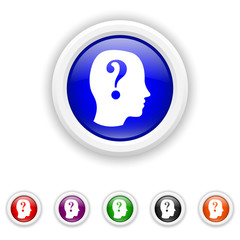 Quiz icon - six colours set vector