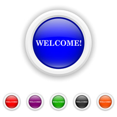 Welcome icon - six colours set vector