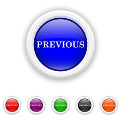 Previous icon - six colours set vector