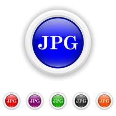 JPG icon - six colours set vector
