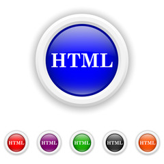 HTML icon - six colours set vector