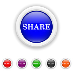 Share icon - six colours set vector