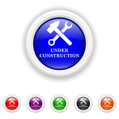 Under construction icon - six colours set vector