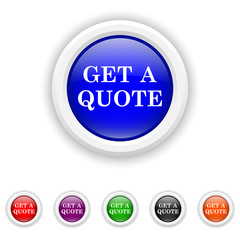 Get a quote icon - six colours set vector