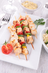 grilled chicken on sticks
