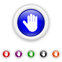 Stop icon - six colours set vector