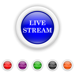 Live stream icon - six colours set vector