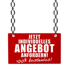 Jetzt individuelles Angebot anfordern! Button, Icon
