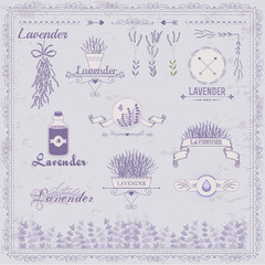 Lavender background, aromatherapy  label packaging design